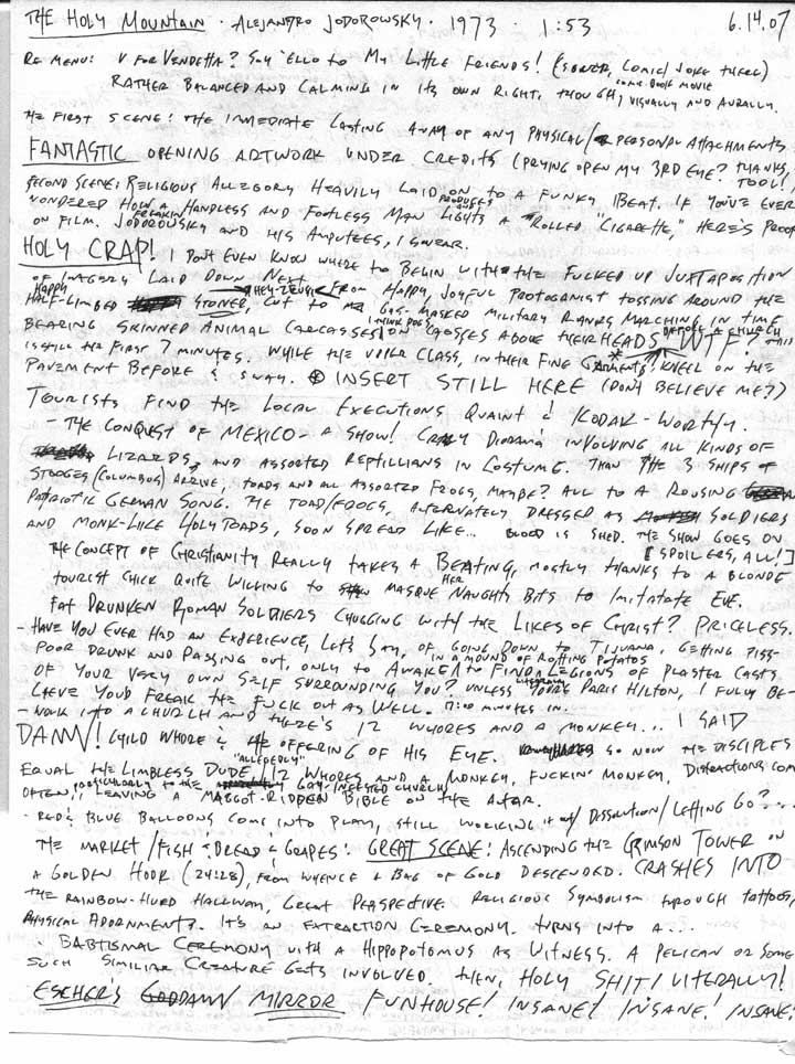 holy mountain notes 1